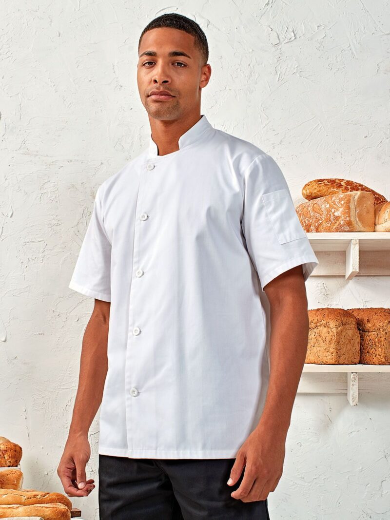 Essential' Veste de Chef Manches Courtes PR900 - H.IMPRESSION