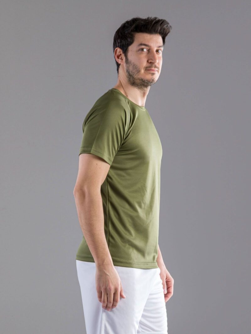 T- Shirt Run T- Homme -Olive- H. IMPRESSION