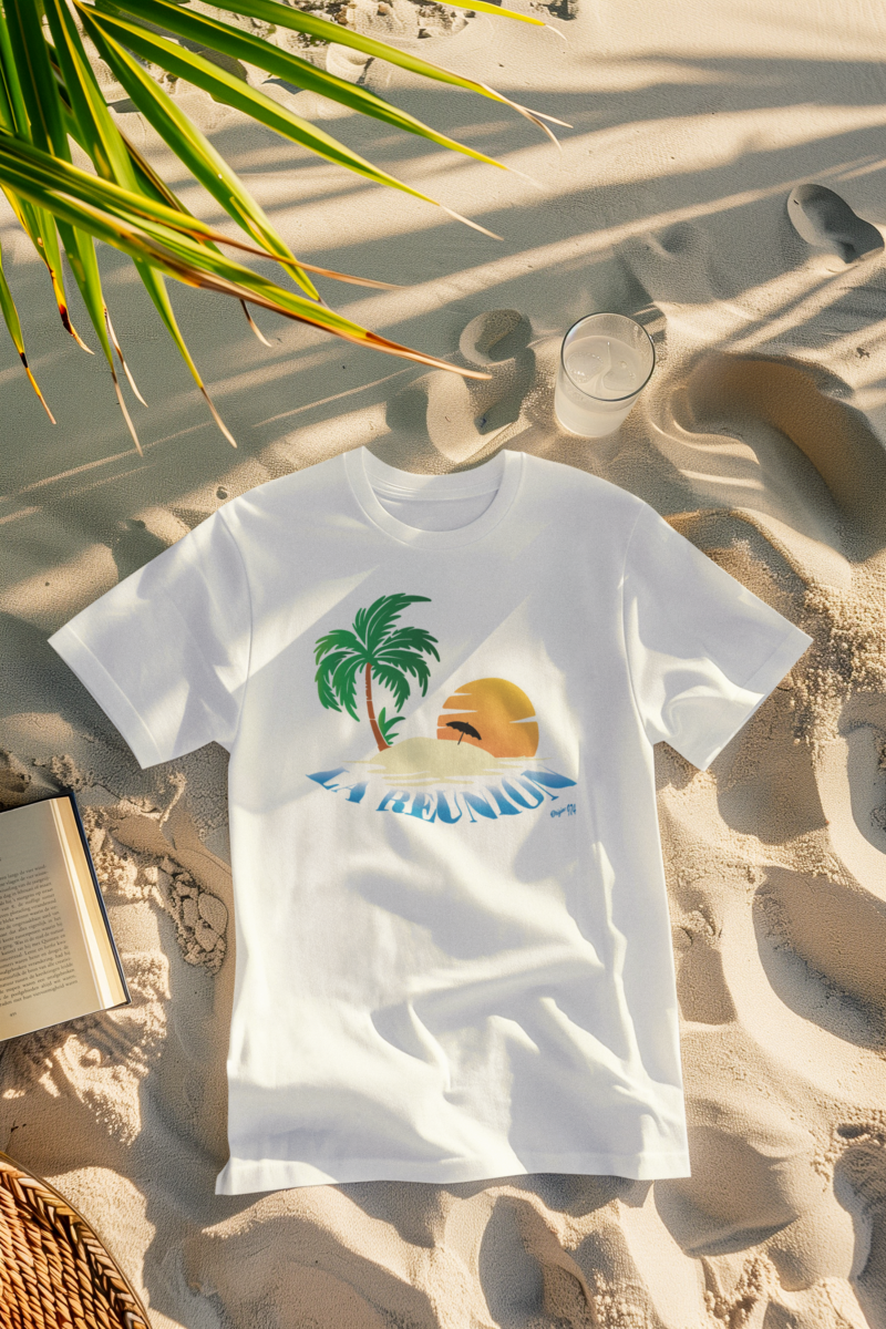 tshirt blanc reunion plage